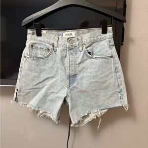 Agolde Faded Blue Jean Shorts